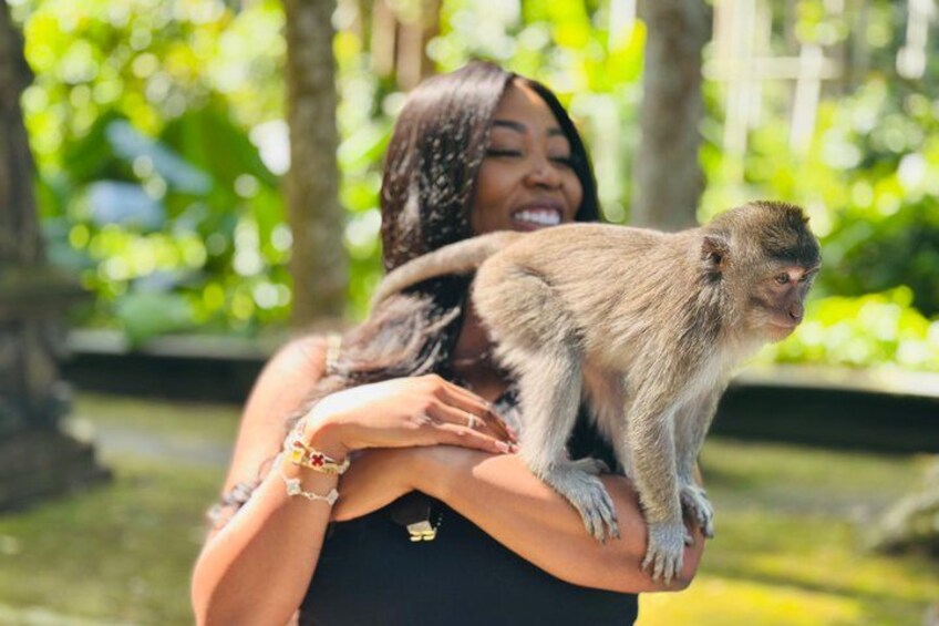 A person holding a monkey. 3