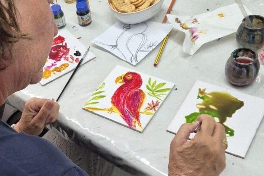 Downtown Porto Tile Painting Workshop with Porto Wine (Lapa) 2