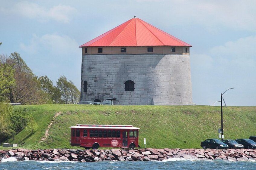 Trolley passing by Fort Henry 3