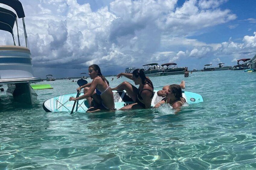 Private Crab Island Pontoon Charter with Inflatables 4