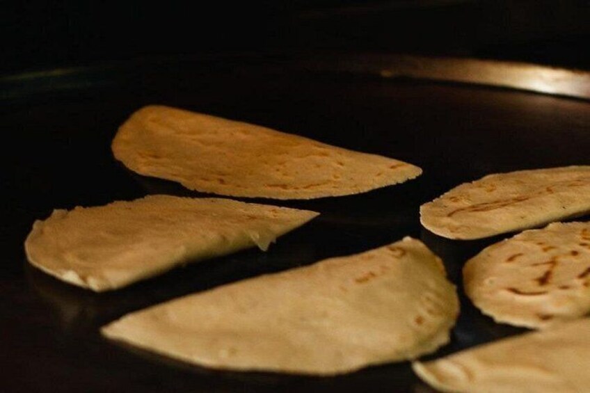 Tortillas on a hot surface. 2