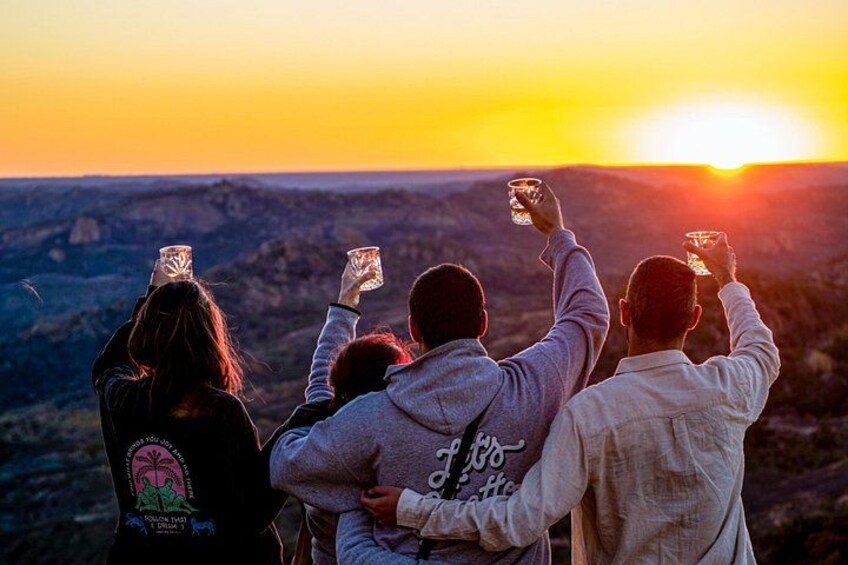 Travellers enjoying the end to a magnificent day in the Matobo National Park. 4