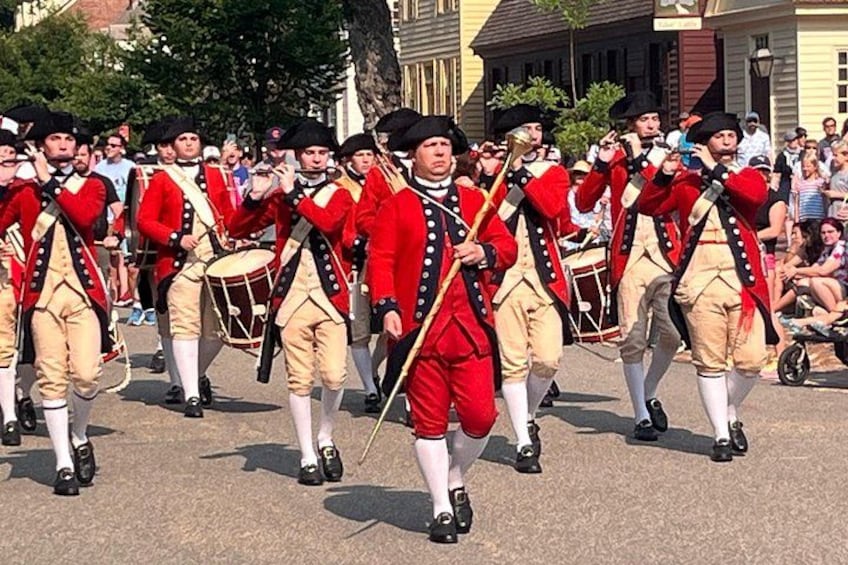 The Fife & Drum Corps escorts Thomas Jefferson to the Capitol in Colonial Williamsburg on July 4th. 4