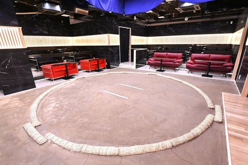 A real ring is set up in the center of the venue 2
