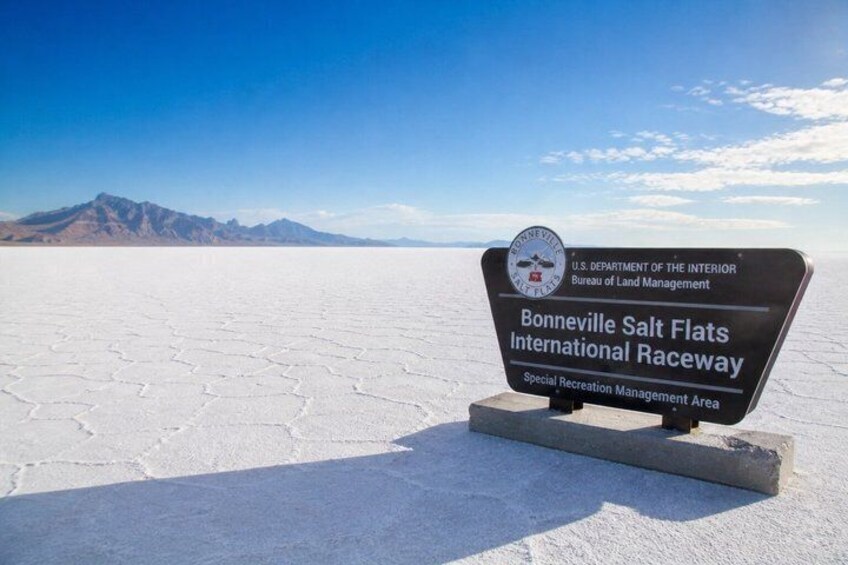 A sign for Bonneville Salt Flats International Raceway. 2