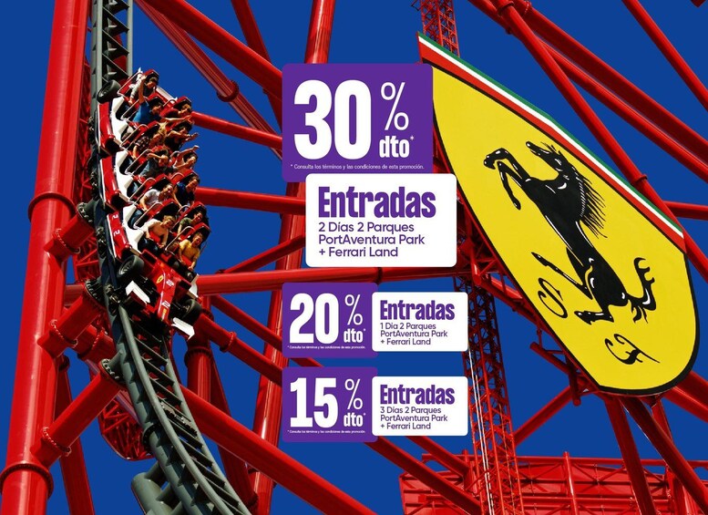 Salou: PortAventura and Ferrari Land 1, 2, or 3-Day Ticket 1