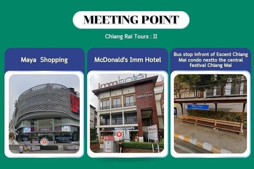 A shopping mall, a hotel, and a bus stop. 2