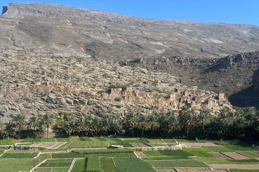 Terraced fields, a mountainous landscape, and ancient ruins. 2