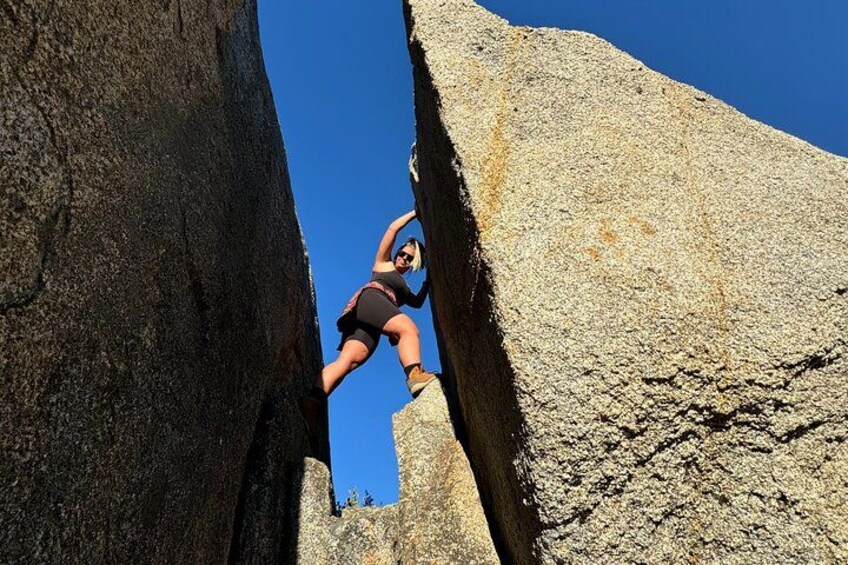 Exploring rocks on an epic hike with Tahoe Outdoor Adventures! 4