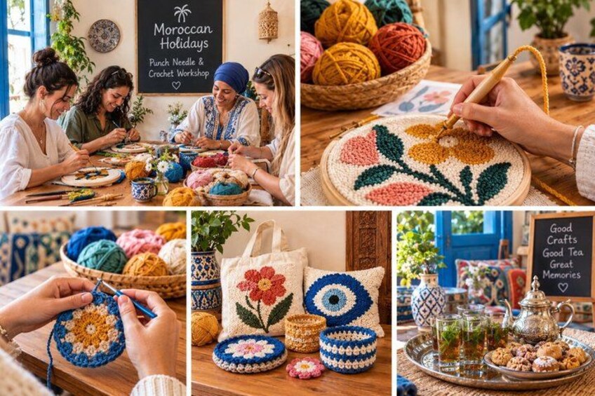 Un atelier de crochet où les participants réalisent des projets aux couleurs vives. 3