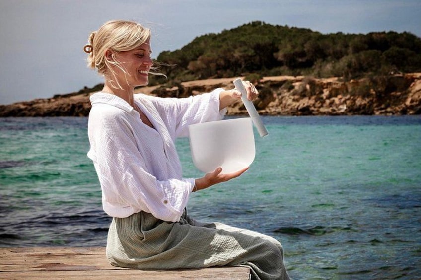 Private sound bath experience in Ibiza with Tibetan & crystal singing bowls 4