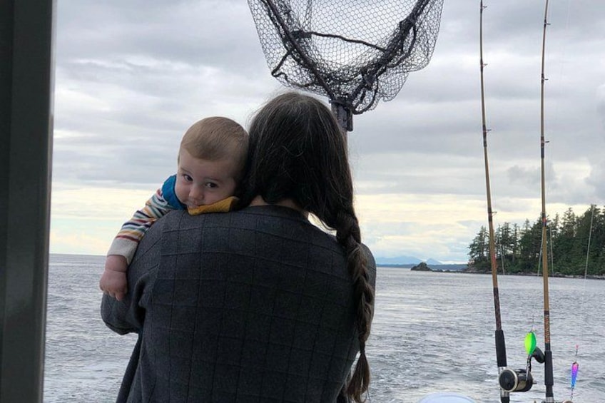 Two of Captain Jack's regulars (his wife and son) take in the views while we move between fishing spots. 1