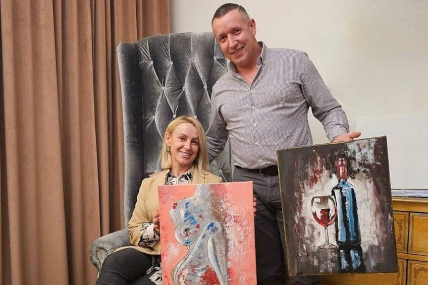 Art and Wine Sip and Paint Party in an Art Studio in Riga 5