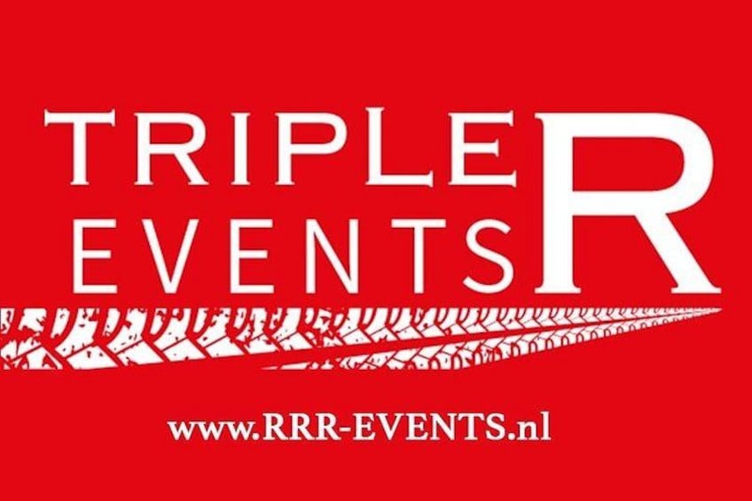A red background with white text reading 'TRIPLE EVENTS' and a website address 'www.RRR-EVENTS.nl'. 5