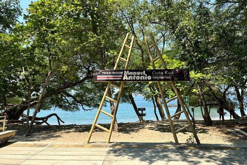A sign for Manuel Antonio National Park in Costa Rica. 1