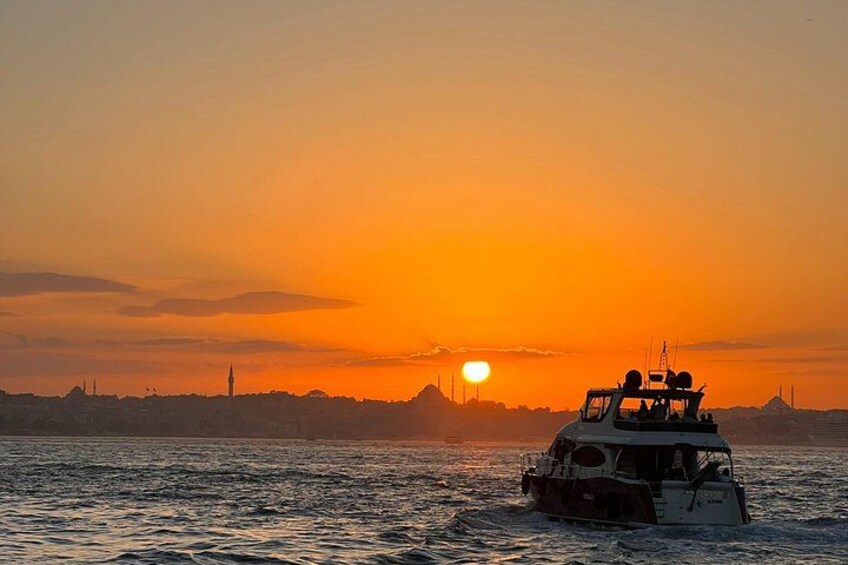 Drifting along the historic waters of the Bosphorus, where Europe meets Asia. 3