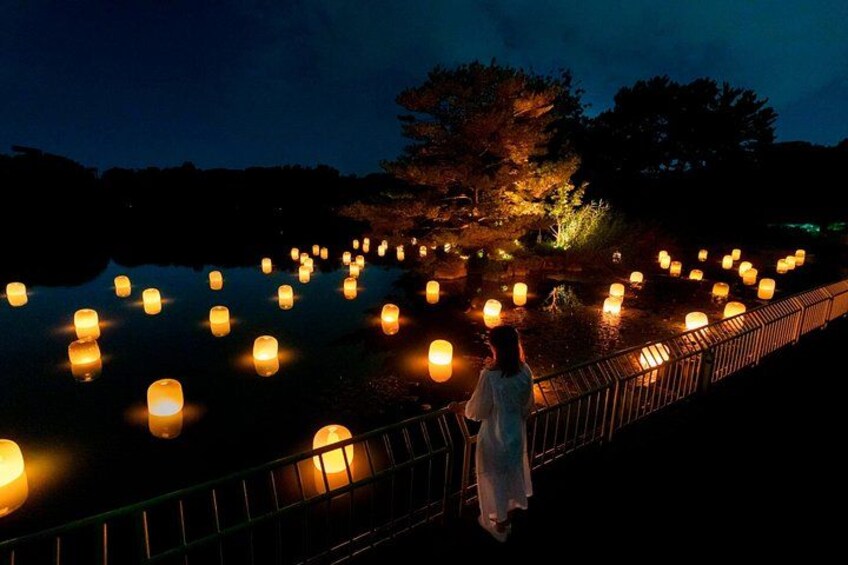 teamLab, Floating Resonating Lamps on Oike Lake 4