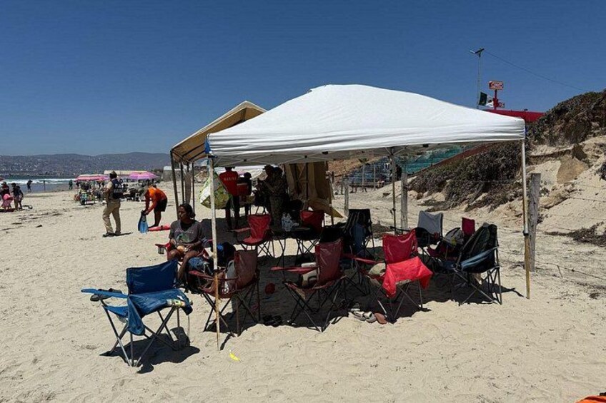 Shade and snacks for non surfers, chairs, granola 2