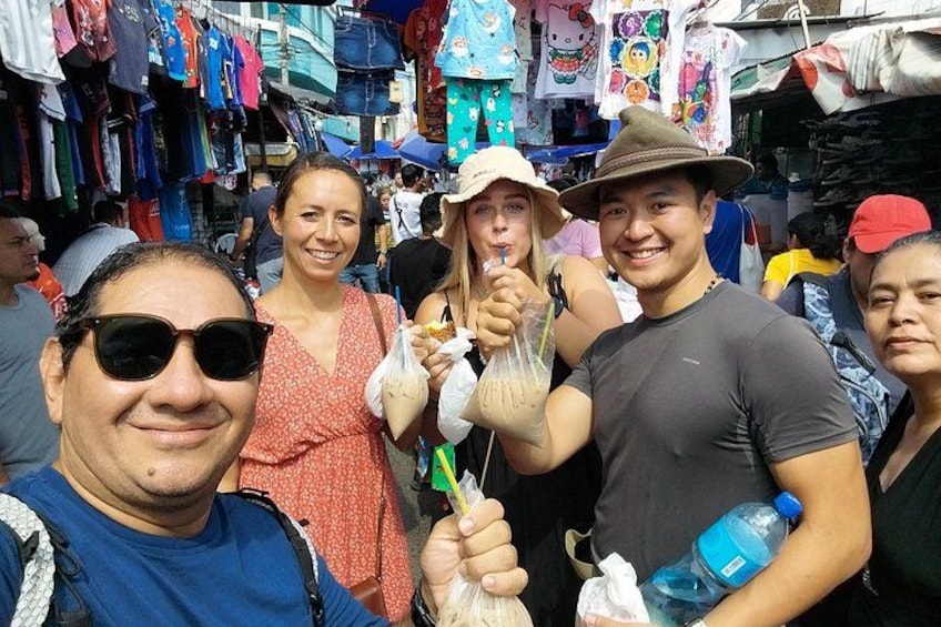 Street market food and beverages. 1