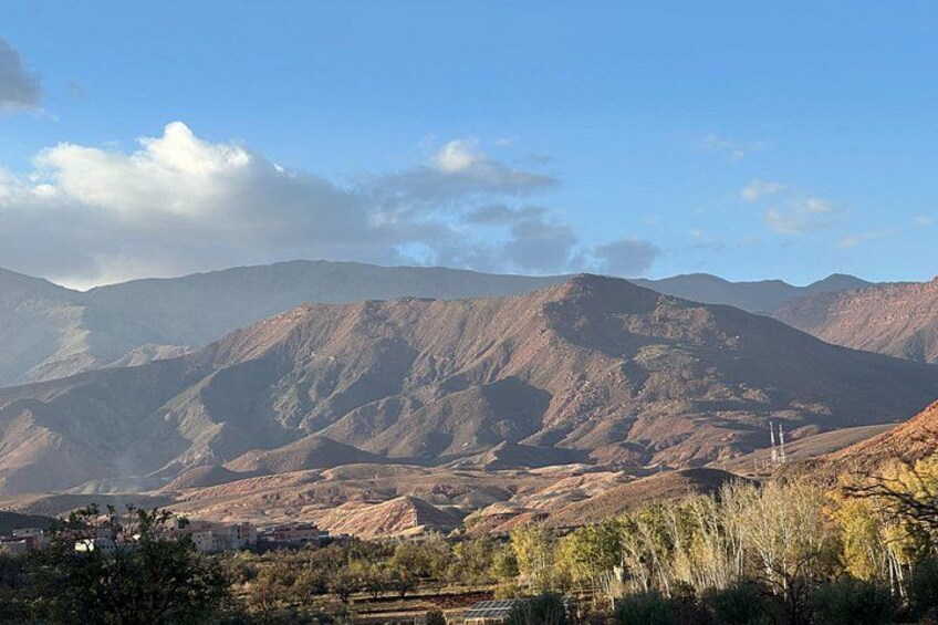 A mountainous landscape with a clear sky. 2
