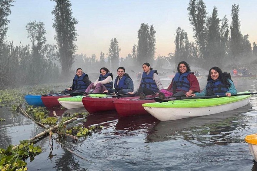 Xochimilco at dawn in Canoe or Kayak and Organic Breakfast 5
