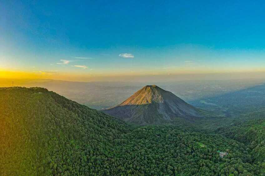A mountain with a forested valley. 3