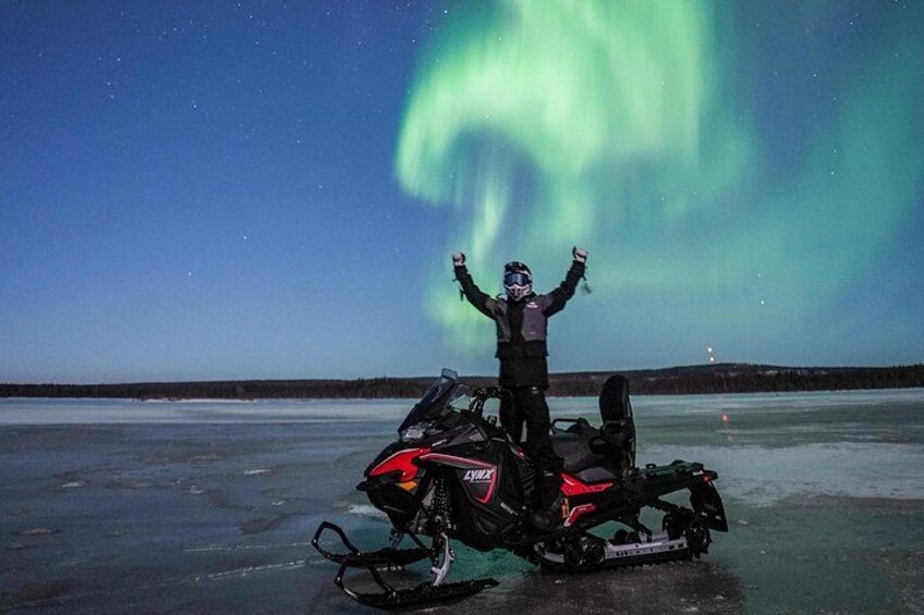 Snowmobile Night Tour Rovaniemi in small group 1