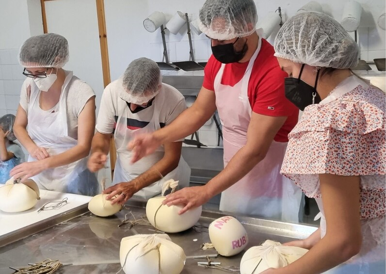 Produce & tasting the cheese from the Island