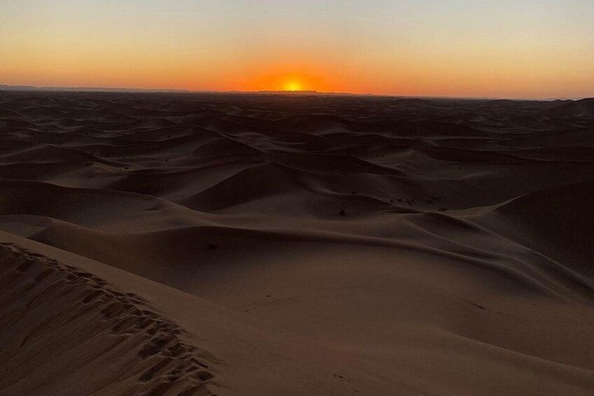 Sunrise over the dunes of Erg Chigaga during Zagora desert tour 2