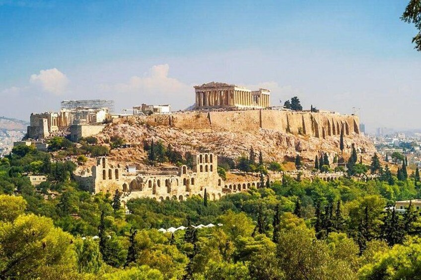 Akropolis i Aten, antika ruiner och Parthenon. 5