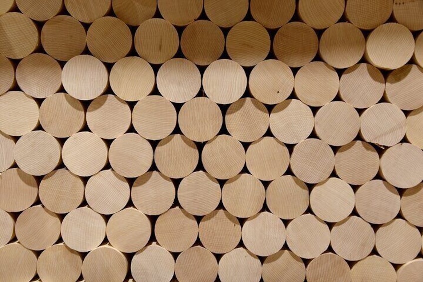Une pile de bûches de bois coupées de manière uniforme. 5
