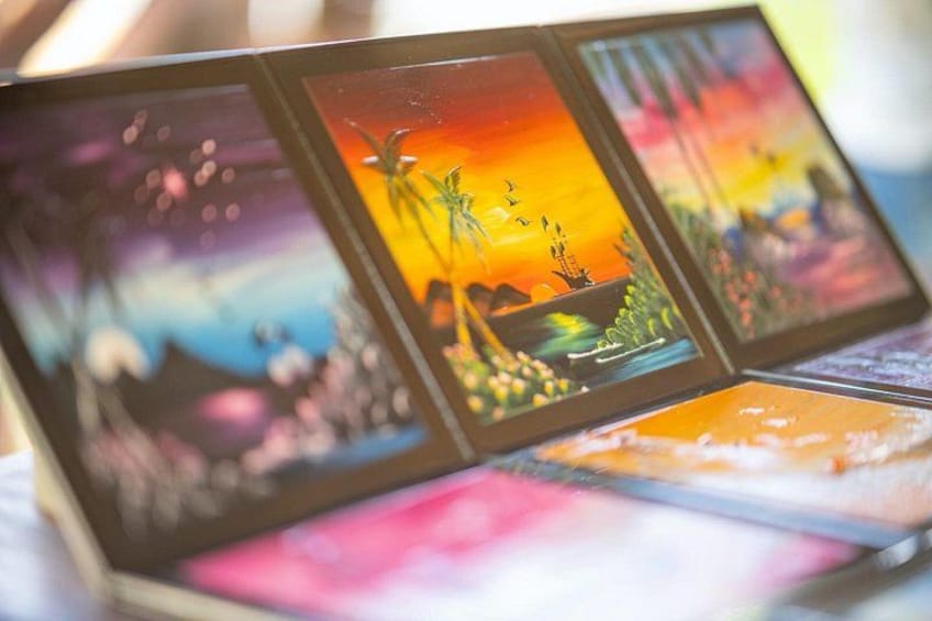 A tarot card spread with various illustrations. 1