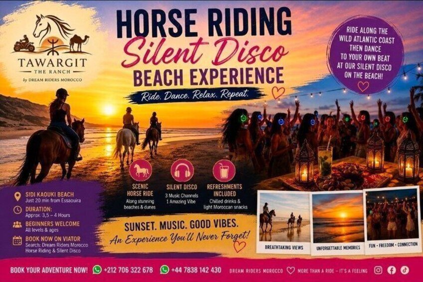 Horse Riding Silent Disco Beach Experience Sidi Kaouki ESSAOUIRA 1