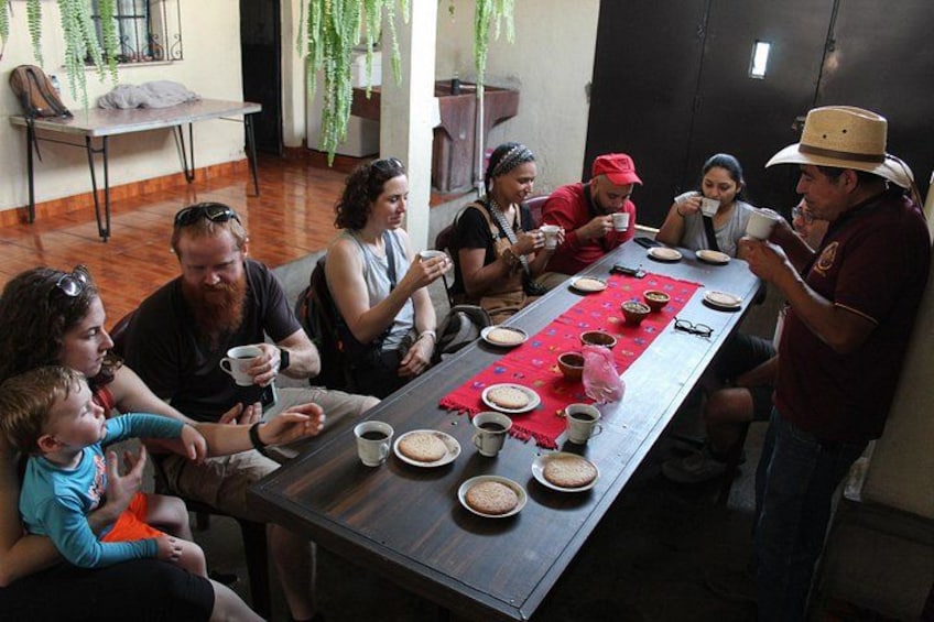 Tasting coffee with champurrada (guatemalan cookie) 2