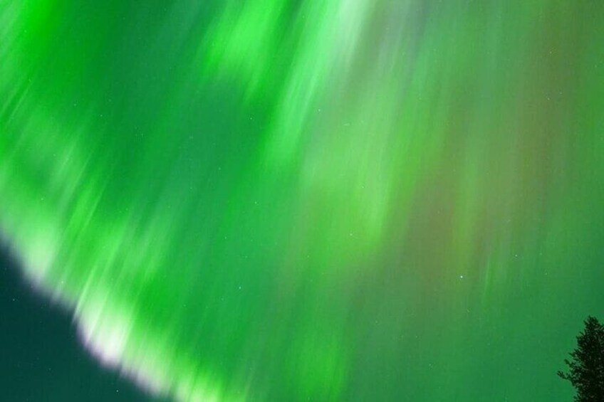 The aurora borealis in the night sky. 5