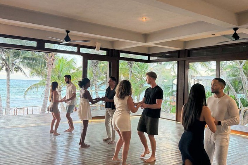 Tulum Salsa class at the Beach 5