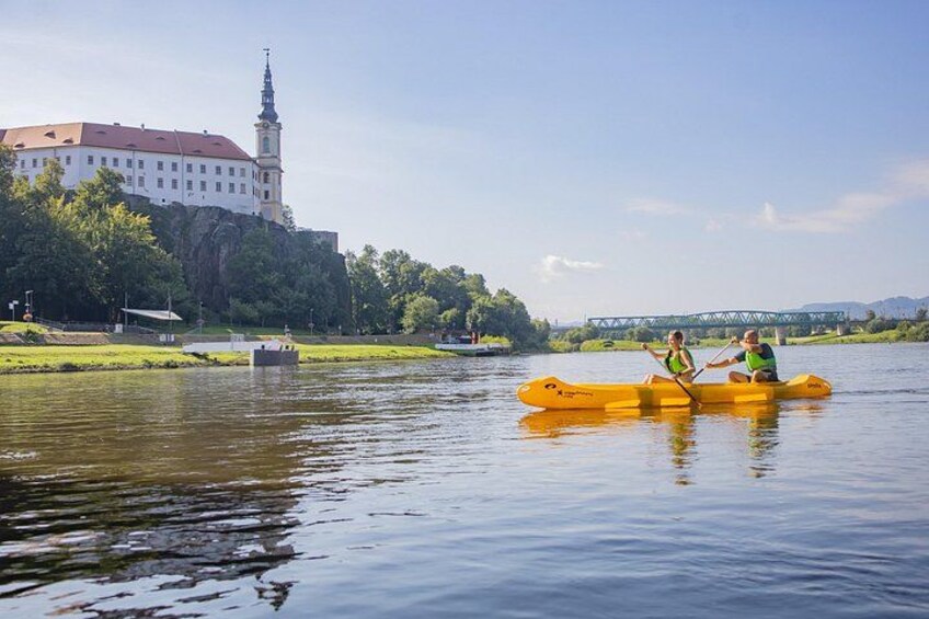 Enjoy the view of the Děčín chateau from the water 2