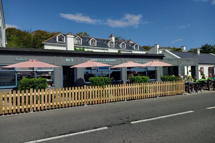 E-Bike to Sandy Beach Mulranny Terrace Restaurant Bus Back 2