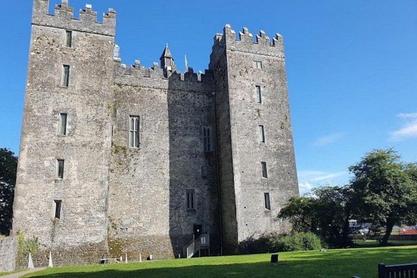 A large stone castle with multiple towers and battlements. 2