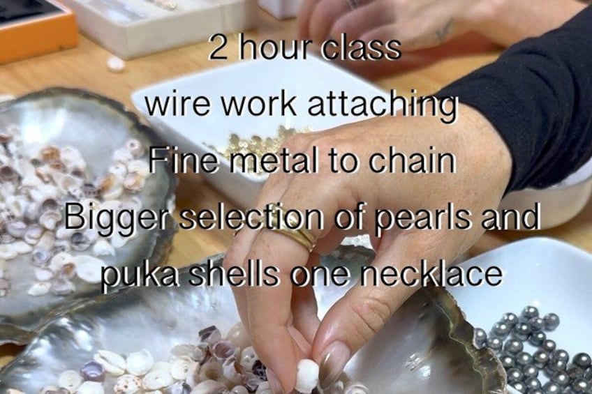 Maui Jewelry Making Class with Puka Shells and Pearls 4