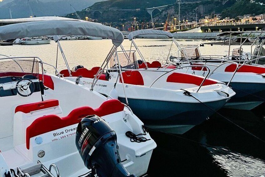 A marina with several small boats docked. 2