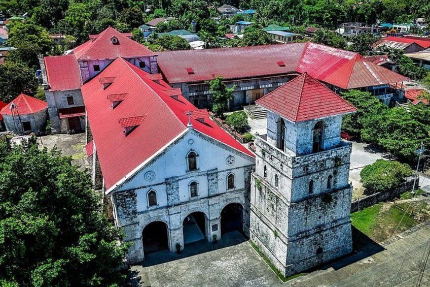 Soaring above history, a breathtaking drone view of Baclayon Church, one of the oldest stone churches in the Philippines. 2