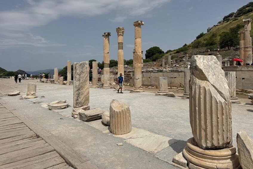 Ancient ruins with columns and stone blocks. 2