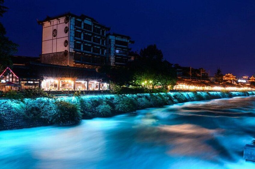 Dujiangyan half-day tour,Zhongshuge,blue tears night view 3