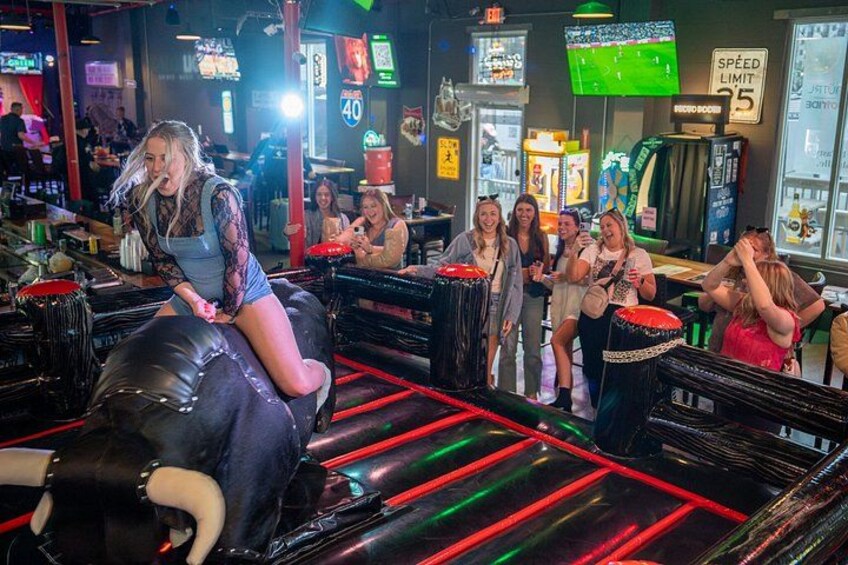 Mechanical Bull Ride at The Green Light Bar 2