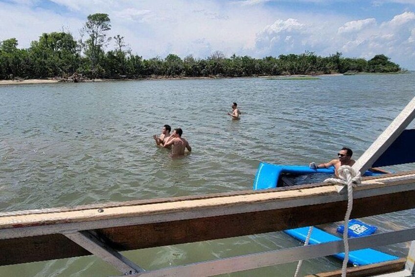Private Tiki Boat Beach from Tybee Island Swim and Chill 5