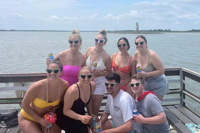 Private Tiki Boat Beach from Tybee Island Swim and Chill 2
