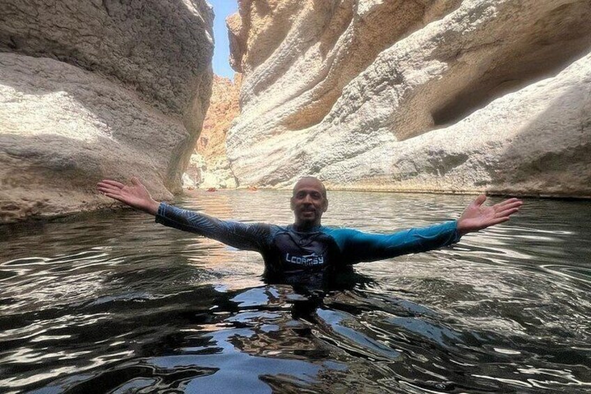 Shared Tour to Wadi Shab Hike, Swim, Cave, Sinkhole & Fins Beach 4