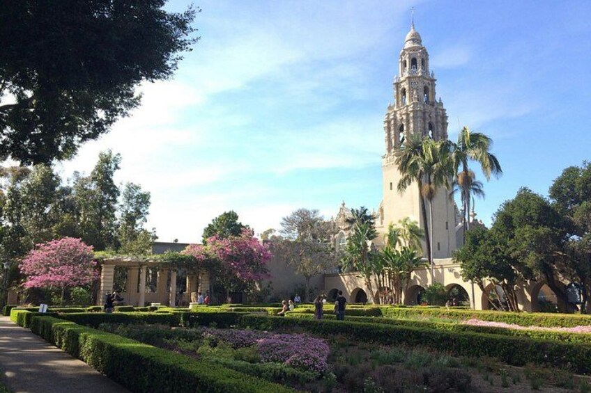 Balboa Park is home to many beautiful gardens to explore and the California Tower. 3
