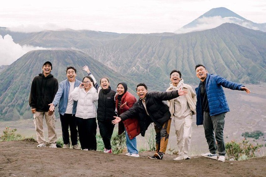 A joyful morning at Mount Bromo – sharing laughter, fresh mountain air, and the magical sunrise together. 1